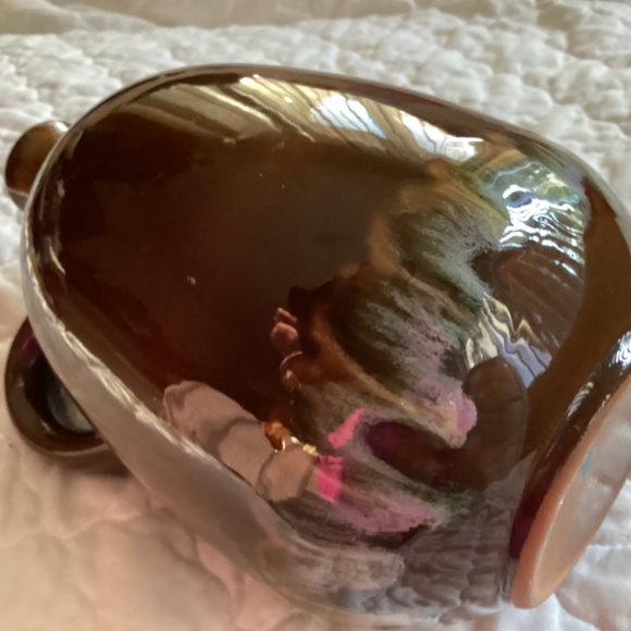 VINTAGE DRIP GLAZED POTTERY PITCHER/GOURD - Picture 2 of 11